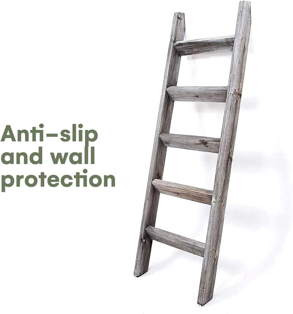 Gray White Wood Ladder Shelf Y2220