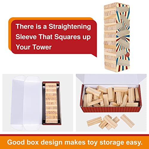 54pcs Wooden Tumbling Tower Game with Carry Case J342946