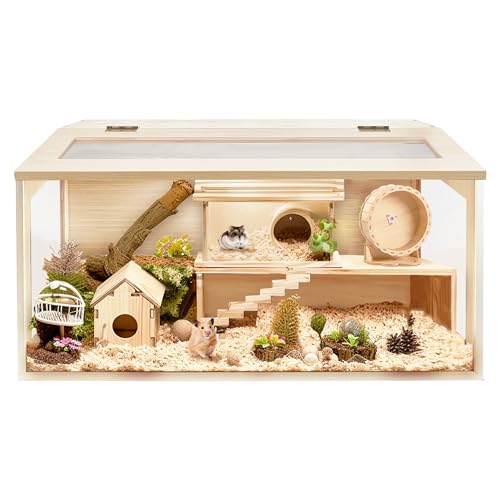 Extra Large Wooden Hamster Cage with Acrylic Sheets (32 x 16 x 16 Inch) W8476