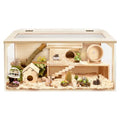 Extra Large Wooden Hamster Cage with Acrylic Sheets (32 x 16 x 16 Inch) W8476