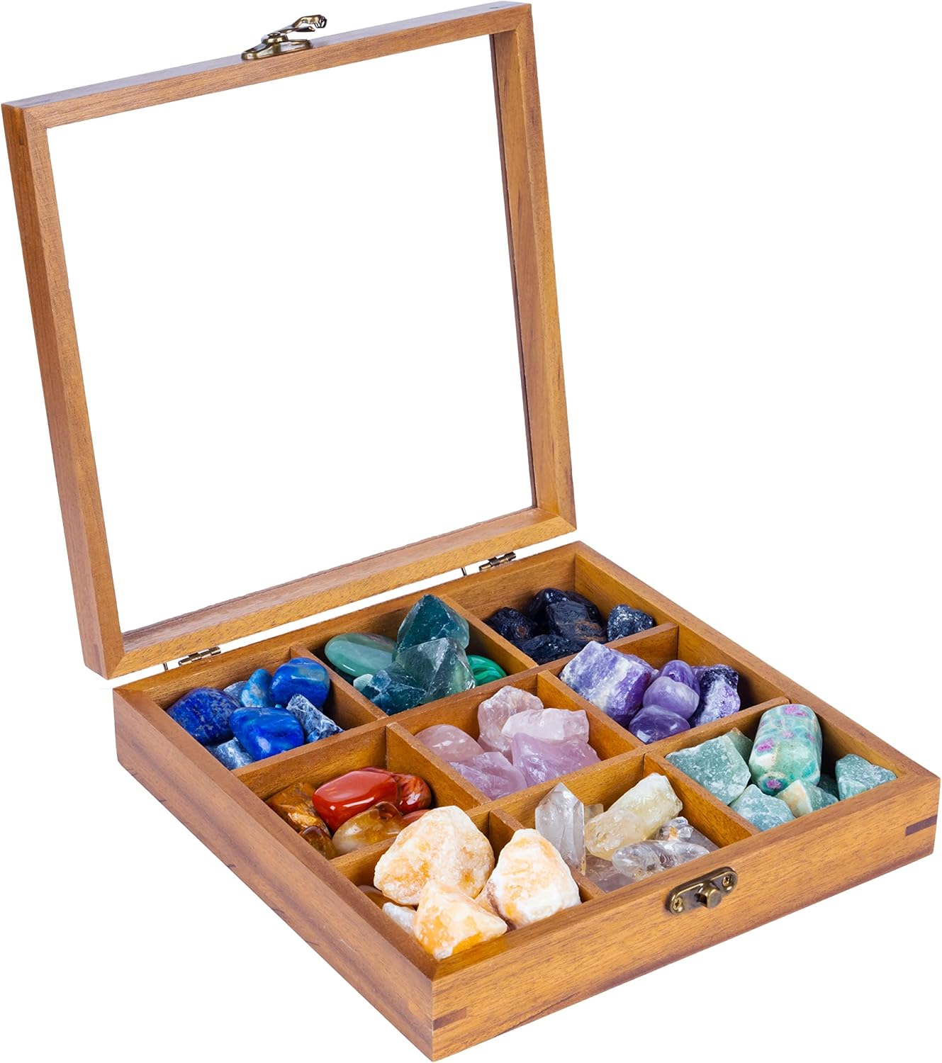 9 Grid Crystal Display Case with Acrylic Lid L81701