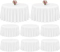 8 Pack 120 Inch White Round Polyester Tablecloth J3143