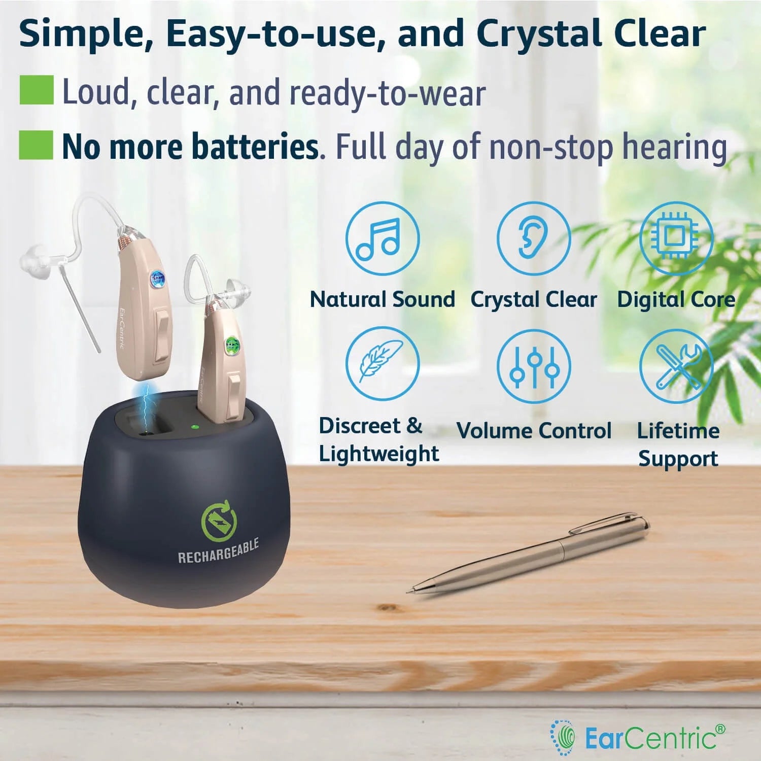 Rechargeable Behind-the-Ear Beige kit (2pc) L28467