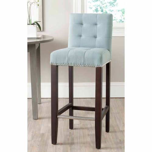 Blue Tufted Bar Stool with Footrest M791