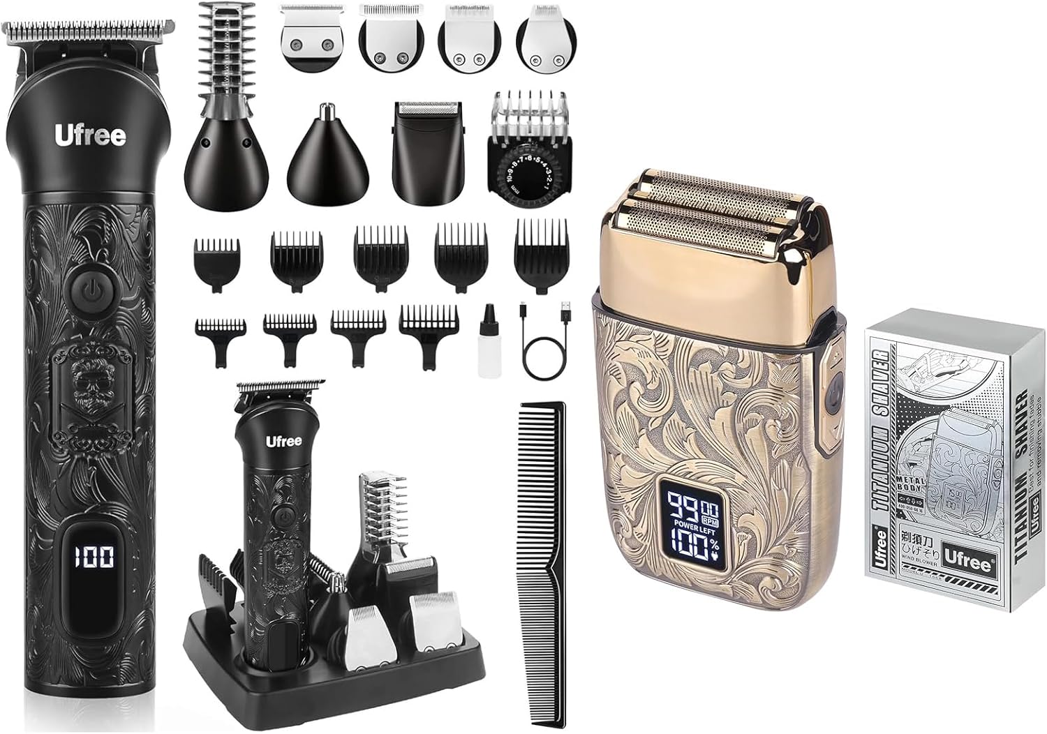 Beard Trimmer Electric Razor Cordless Hair Clippers 7 in 1 Beard Grooming Kit P434124