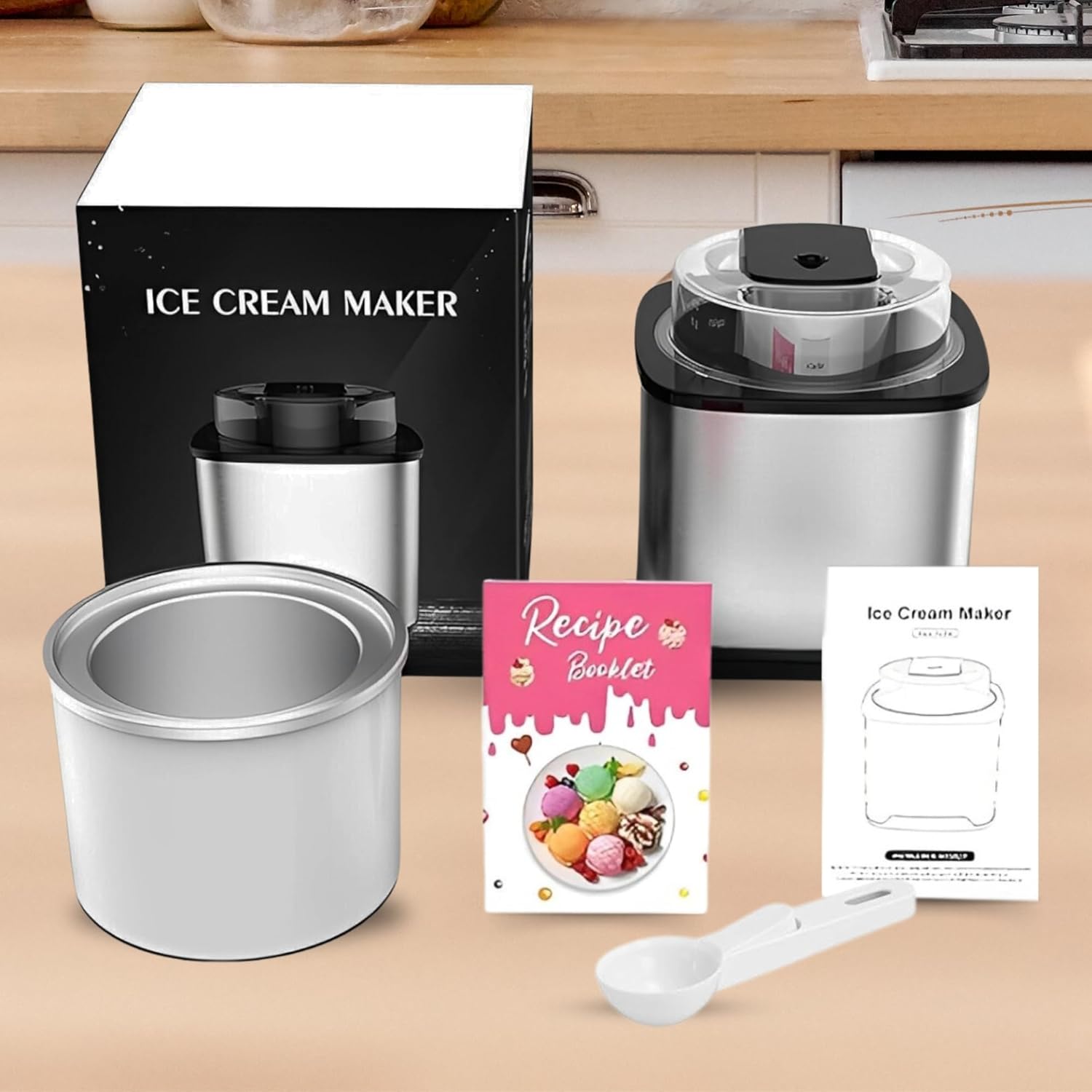 2-Qt Soft Serve Ice Cream Machine with Ice Cream Scooper J37356