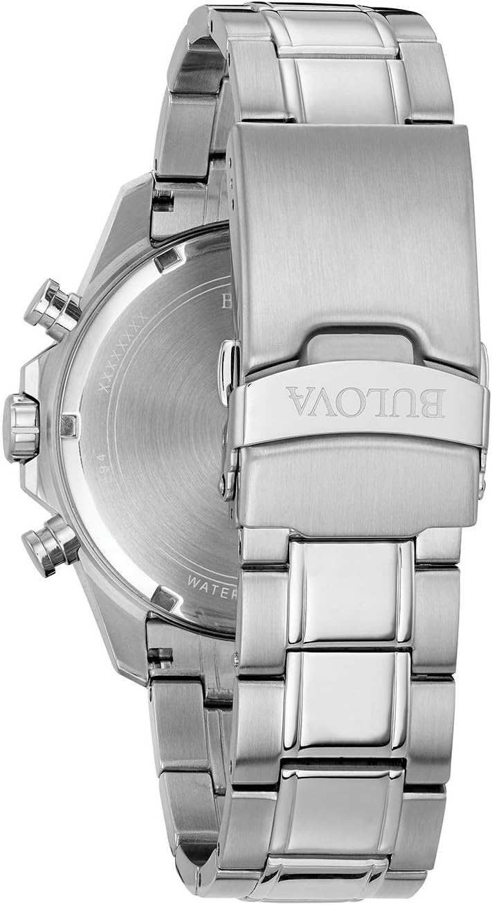 Men's Chronograph Quartz Watch with Stainless Steel Strap, Blue D76750
