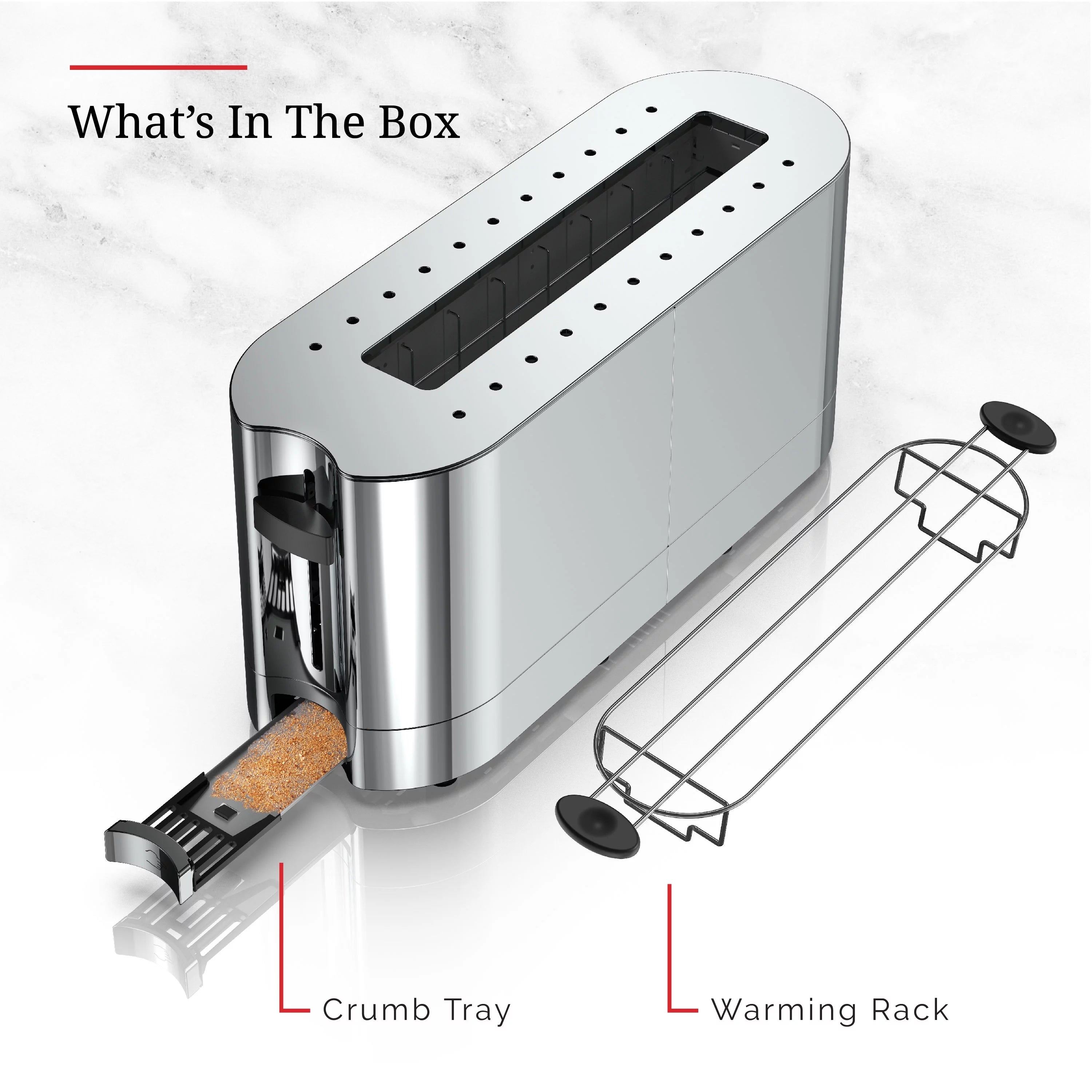 Black & Silver 2-Slice Long Toaster I301434