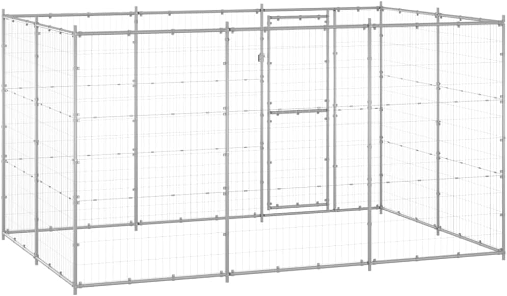 Galvanized Steel Outdoor Dog Kennel 78.1 ft2 Y733