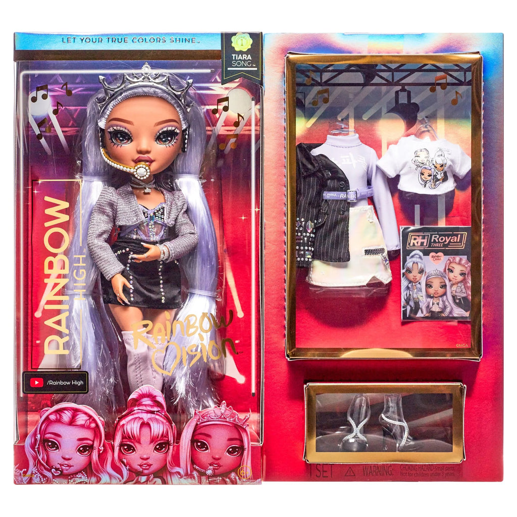 Purple Lilac Fashion Doll with 2 Designer Outfits and Microphone Headset A862