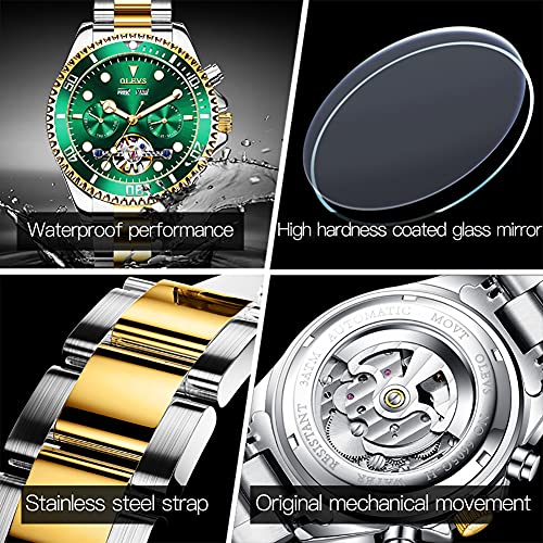 Automatic Self Winding Mechanical Stainless Steel Wrist Watch with Big Dial Waterproof Luminous Watch Rotatable Bezel Y49568