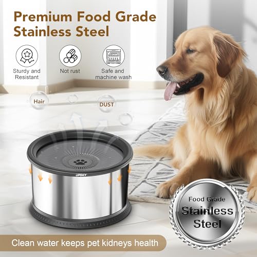 6.5L Stainless Steel No Spill Dog Water Bowl with Anti-Slip Mat P774399