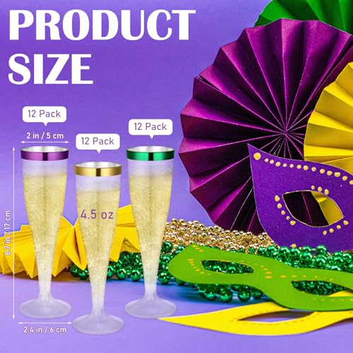 36 Pcs Clear Plastic Champagne Flutes 4.5 oz Disposable Y122344