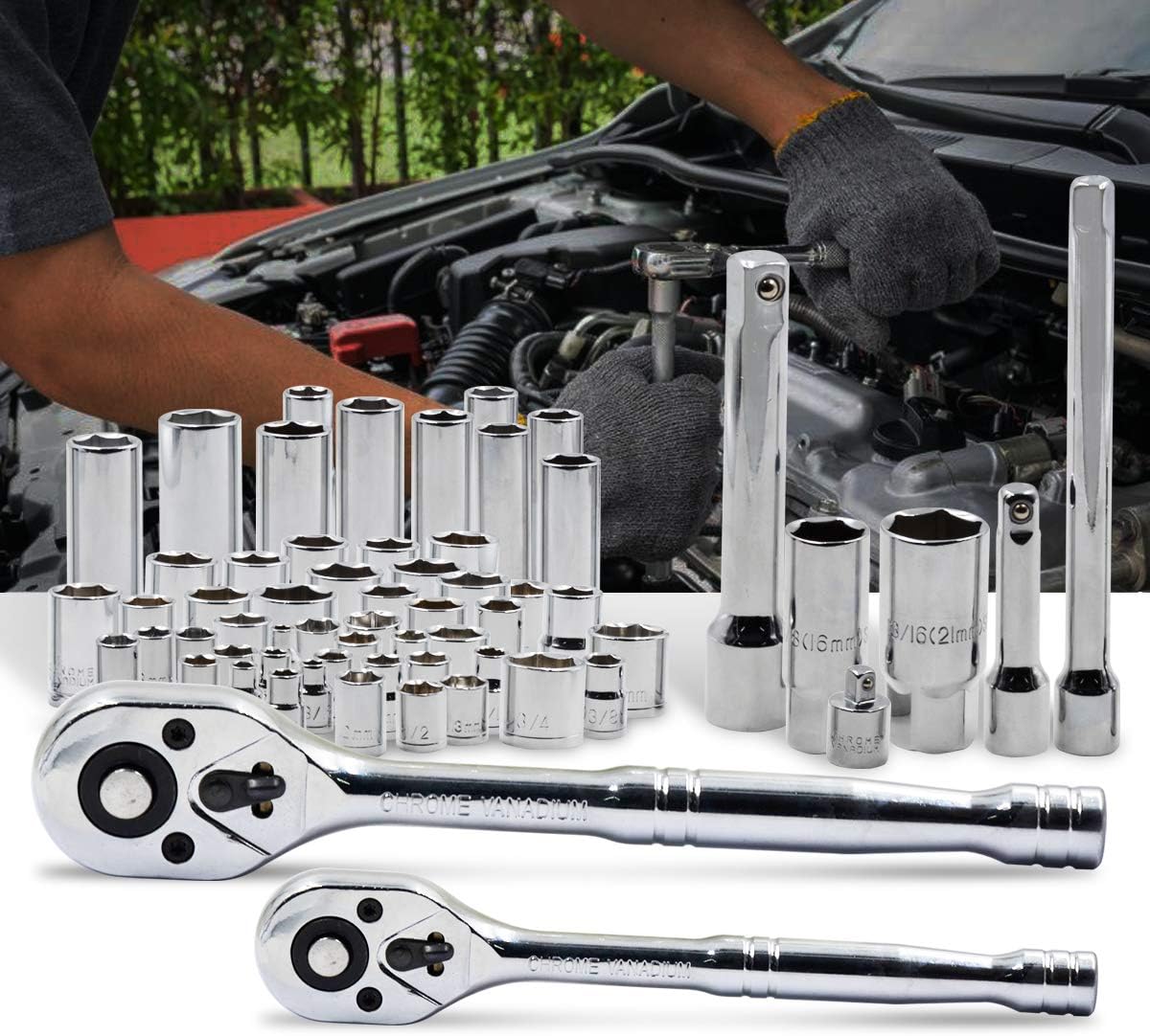 240-Piece Mechanics Tool Set with Plastic Storage Toolbox Z67296