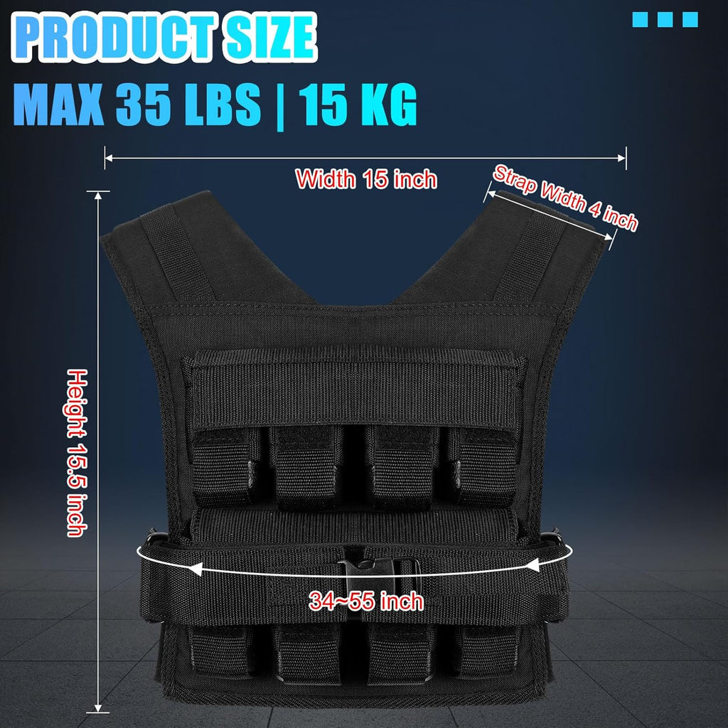 35lbs Adjustable Weighted Vest with Iron Weights G4178