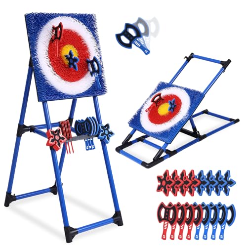 8 Throwing Axes Set with Foldable Plastic Target V57296