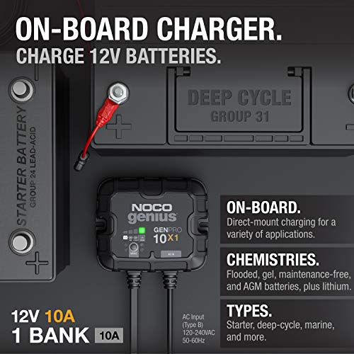 1-Bank 10A 12V Waterproof Marine Battery Charger T946767
