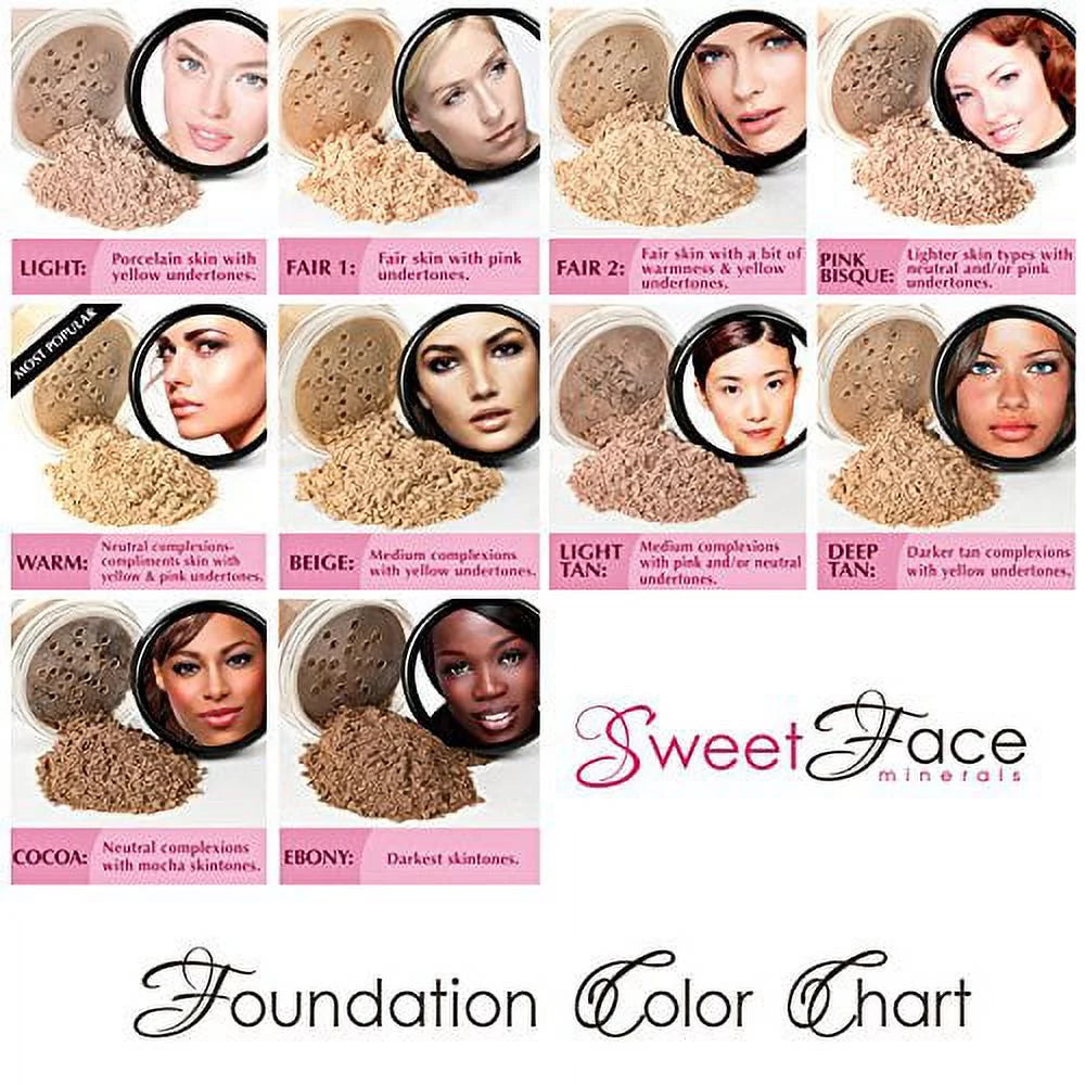 XXL Mineral Makeup Set with Case Beige Matte Powder Foundation J778