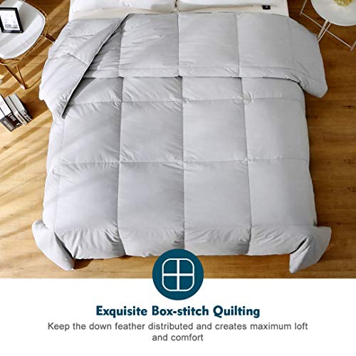 100% Organic Cotton Quilted Medium Warm King Comforter (106x90, Ivory White) M4732