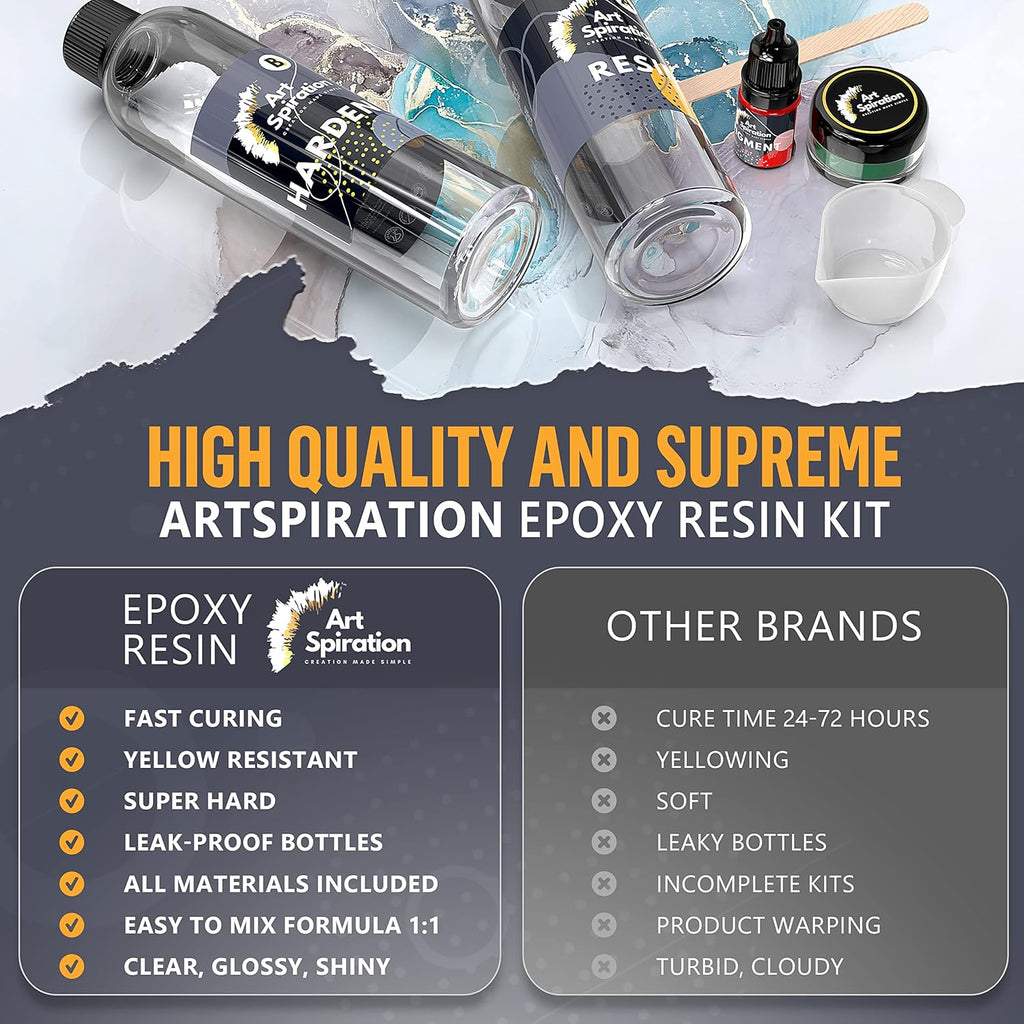 16 Oz Epoxy Resin Kit with Mica Powder, Silicone Molds, Crushed Glass E80753