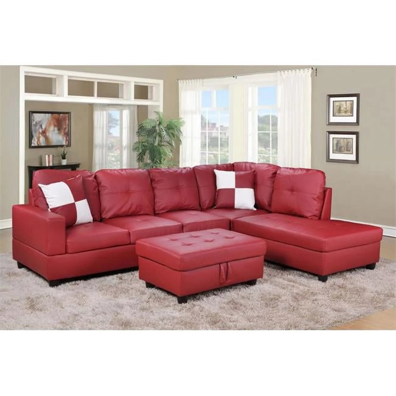 Red Right Hand Facing Sectional Sofa C108315
