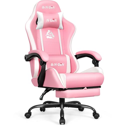 Black PU Leather High Back Ergonomic Video Gaming Chair with Footrest A404
