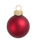 Red Matte Finish Glass Christmas Ball Ornaments - 6ct T572711