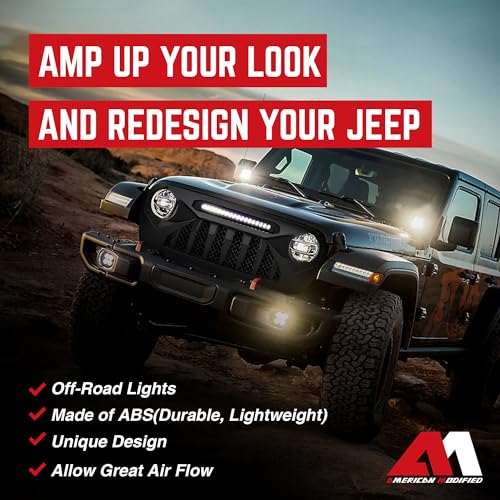 Front Grille with Mesh Compatible with Jeep Wrangler JL and Gladiator JT Models H303542