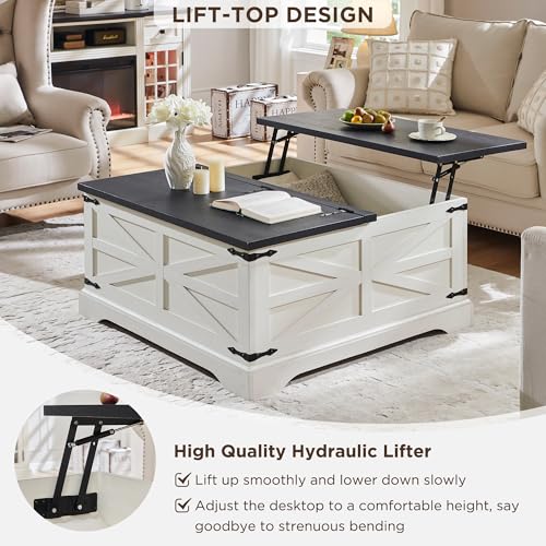 Light Brown Wood Lift Top Coffee Table with Storage N6606