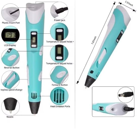 3D Printing Pen with PLA Filament and Stencil Book O88366