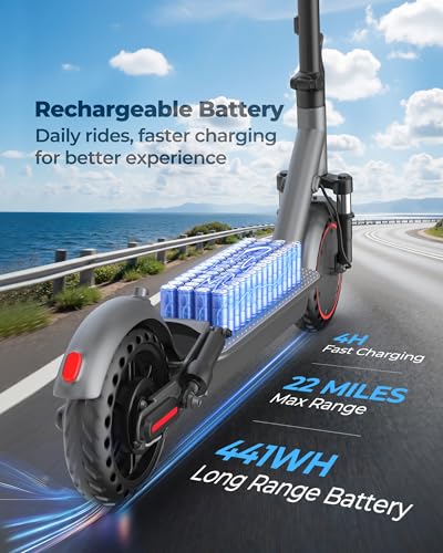 Electric Scooter with Seat, 500W Motor, 10" Solid Tires, Folding E-Scooter with Dual Suspension S970654