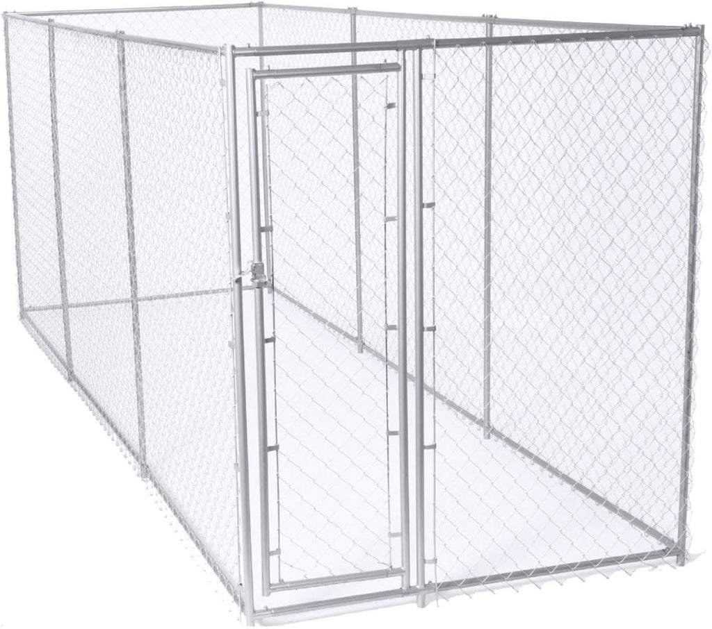 10 x 10 Foot Heavy Duty Outdoor Chain Link Dog Kennel with Door (2 Pack) J506810