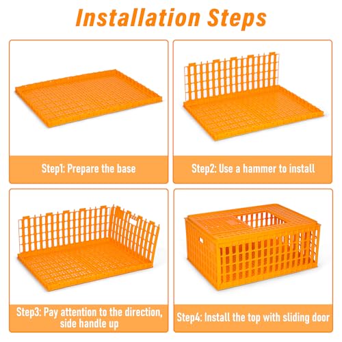 2PCS Plastic Poultry Carrier Crate, 29.5 x 21.7 x 13 Inch Z376427