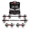 Adjustable Cast Iron Dumbbell Set with Carry Box 44lbs 66lbs 110lbs P49106
