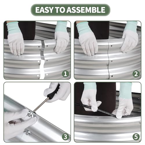 Silver 4x2x1ft Metal Raised Garden Bed 2pack E23916