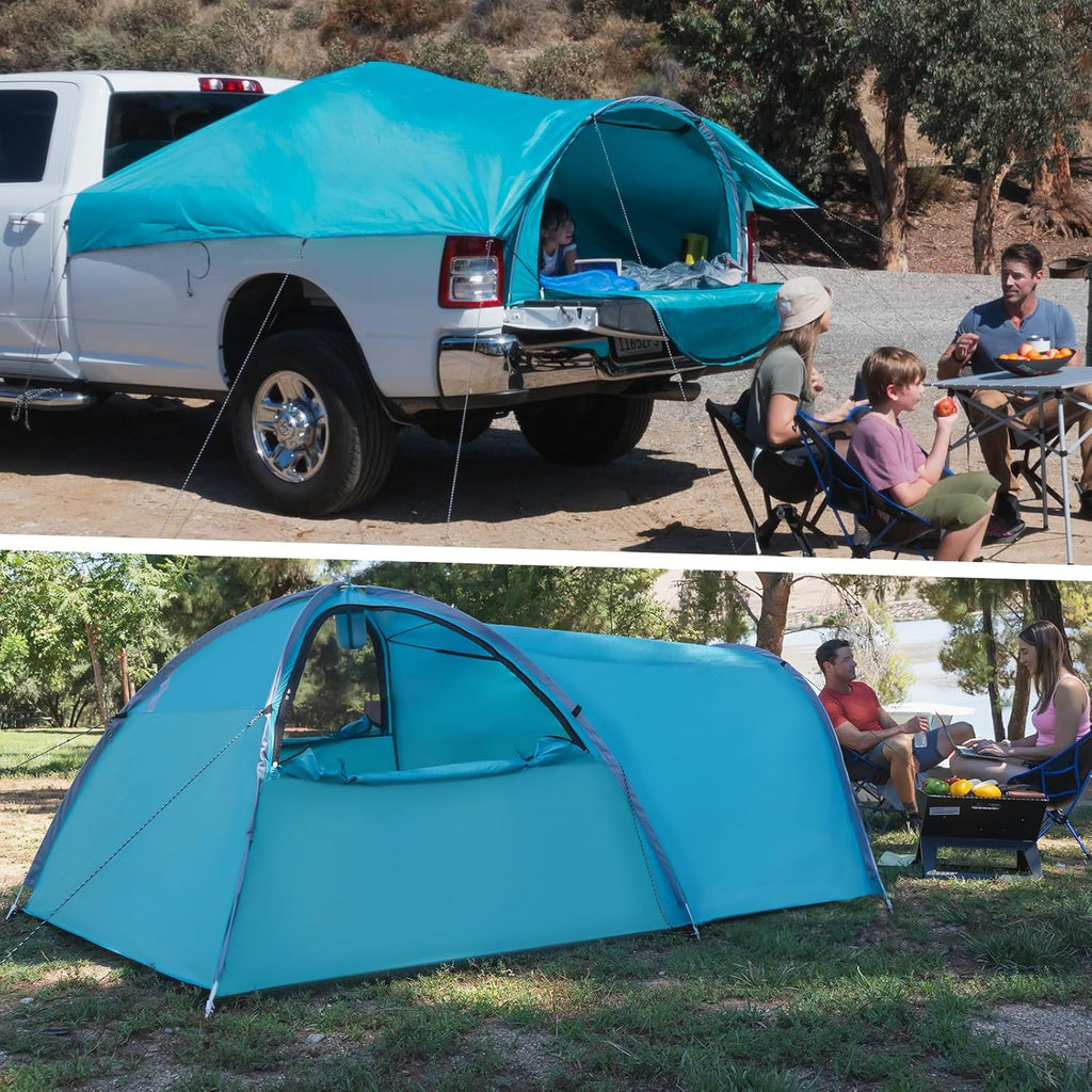 Truck Bed Tent - Waterproof Double Layer Pop Up Tent for 5.5-8 Ft Pickup Truck Bed Q48293