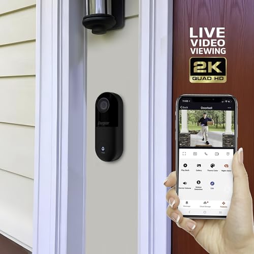 Wired 2K Video Doorbell Security Camera with Night Vision T352147