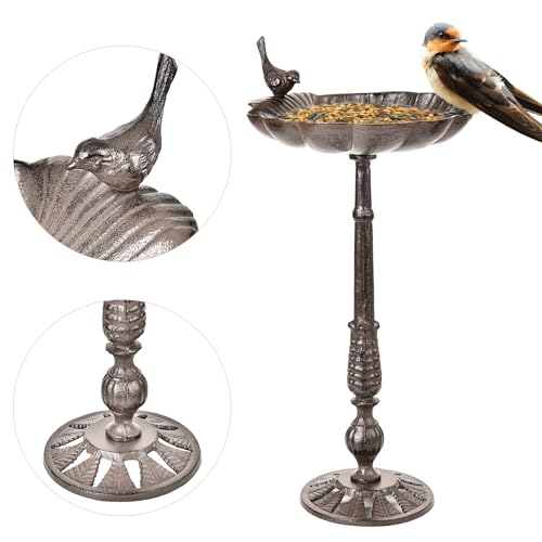 Heavy Duty Cast Iron Tall Bird Bath J4857