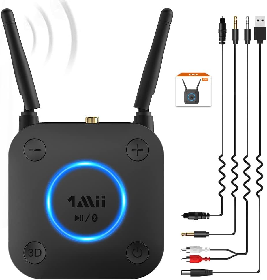 Bluetooth 5.0 Receiver with Optical RCA AUX 3.5mm Coaxial Pack of 2 O427