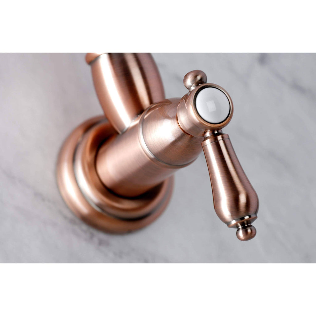 Antique Copper Wall Mount Pot Filler Kitchen Faucet W407