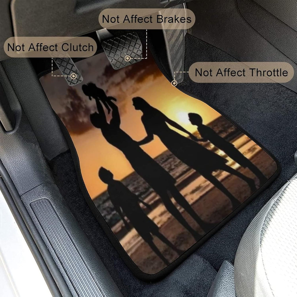 4 Pieces Black with Red Car Mats E390323