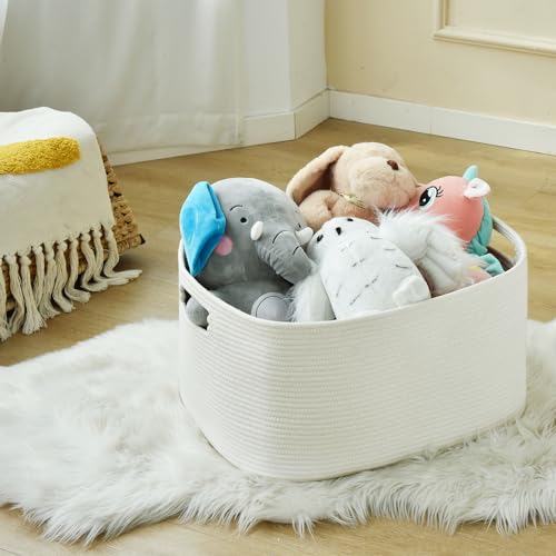 Rectangle Woven Cotton Rope Storage Basket X78899