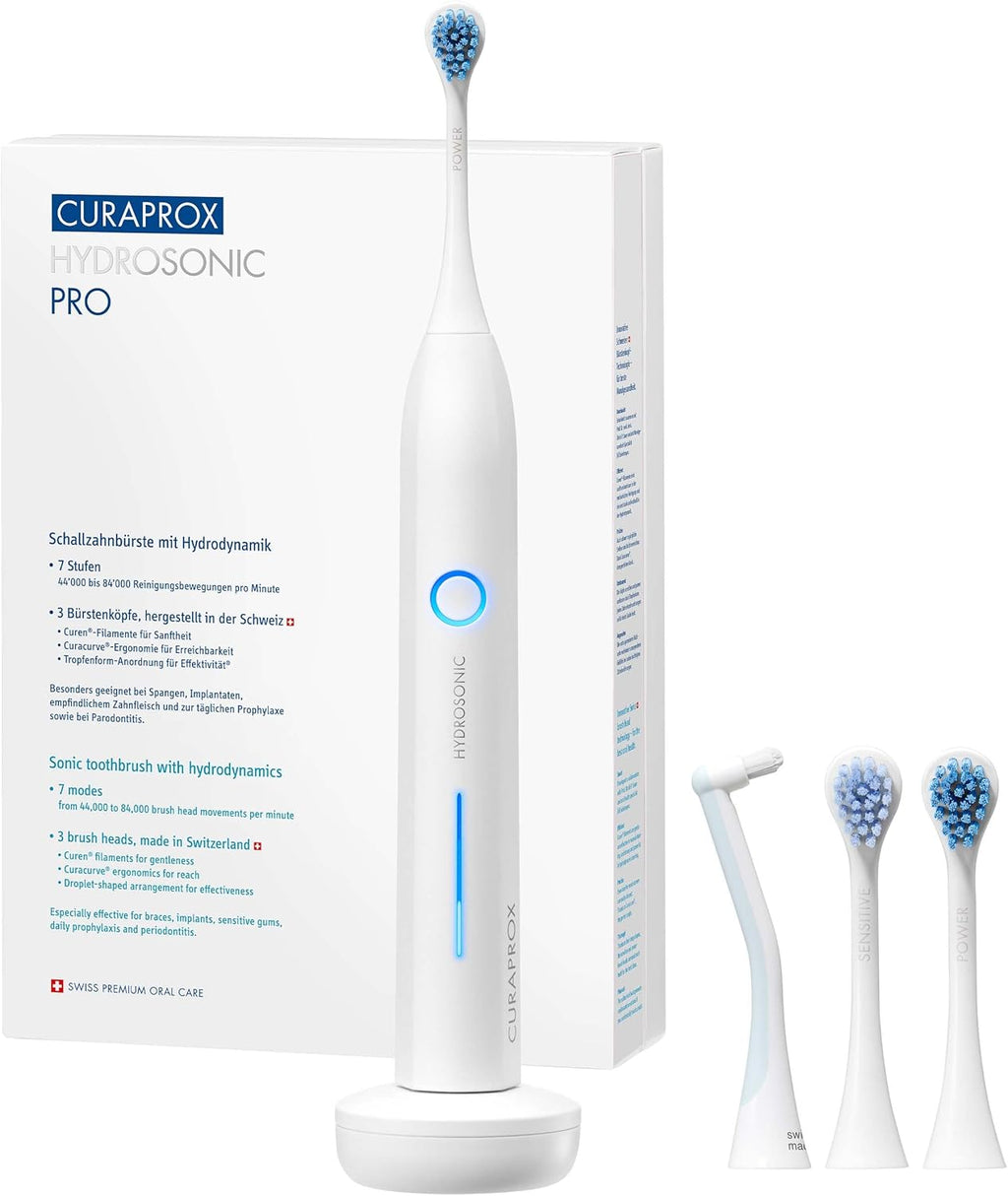 Electric Hydrosonic Toothbrush with 3 Brush Heads and Travel Case J618971