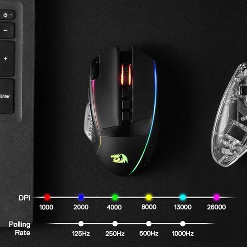 Wireless Gaming Mouse with 10000 DPI and 8 Macro Buttons W812885