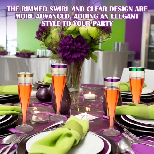 36 Pcs Clear Plastic Champagne Flutes 4.5 oz Disposable Y122344