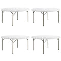 5 Pack 72" Round White Plastic Folding Table R360