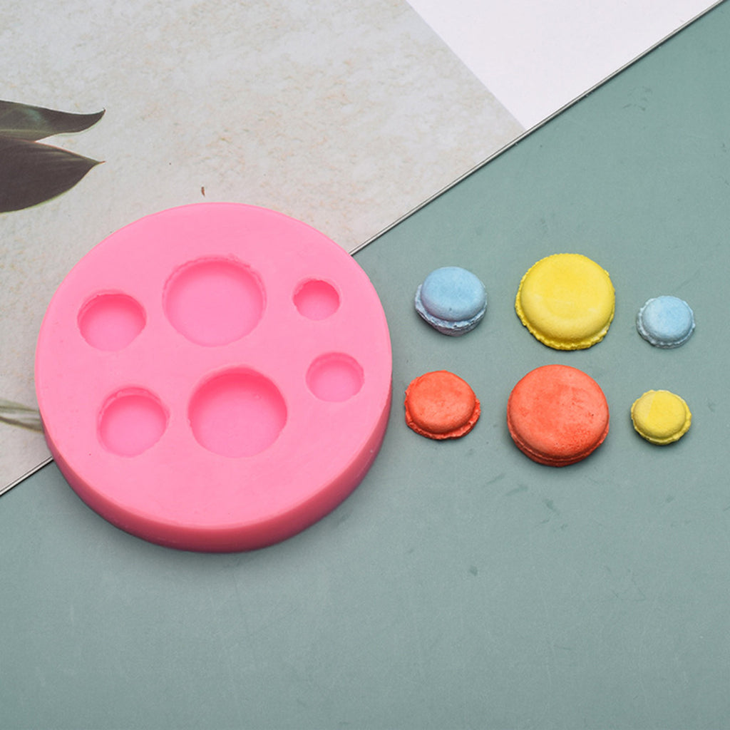 6 Cavities Macarons Shape Fondant Molds D7631