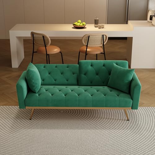 Green Velvet Convertible Sofa Bed S9056