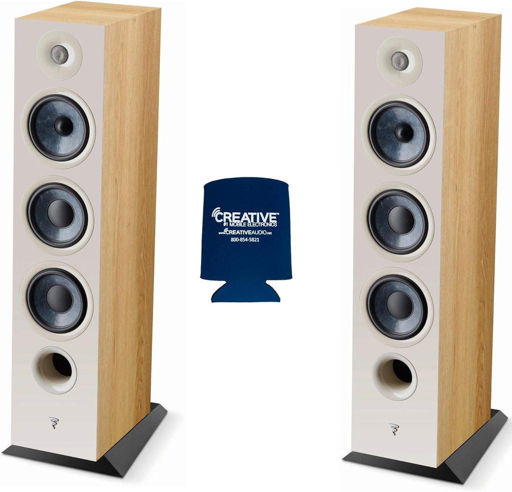 Light Wood 3-Way Floorstanding Speakers A171304