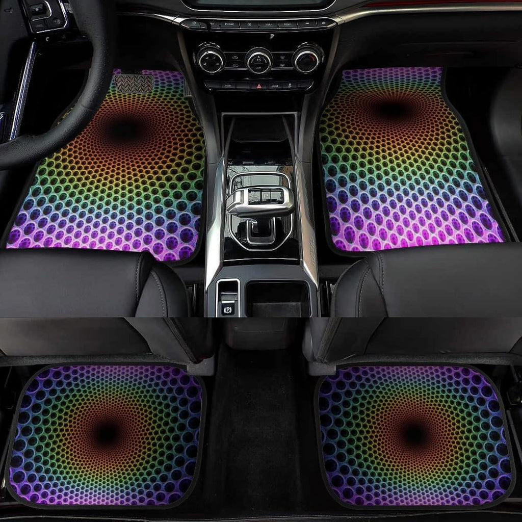 4 Pieces Black with Red Car Mats E390323